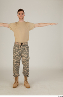  Photos Army Man in Camouflage uniform 3 21th century Army beige tshirt camouflage t poses whole body 0001.jpg